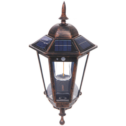 Фонарь садовый Огонь 381920 см, на солнечной батарее (свеч, теплый белый) 1 LED, 3 реж, датчик движ_5