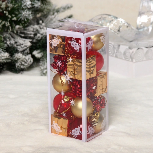 Набор украшений "Зимние забавы" 4 см, Красный, золото