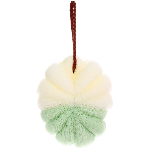 Мочалка - шар "Premium - PORTENEGRO", цвет белый / мятный, 50гр, (ZIP пакет)